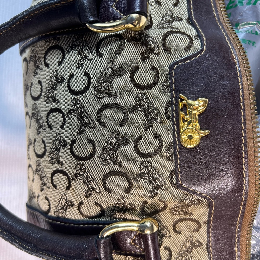 3173: Vintage Celine Sulky Monogram Boston Bag Brown Leather: needs love - Picture 11 of 12